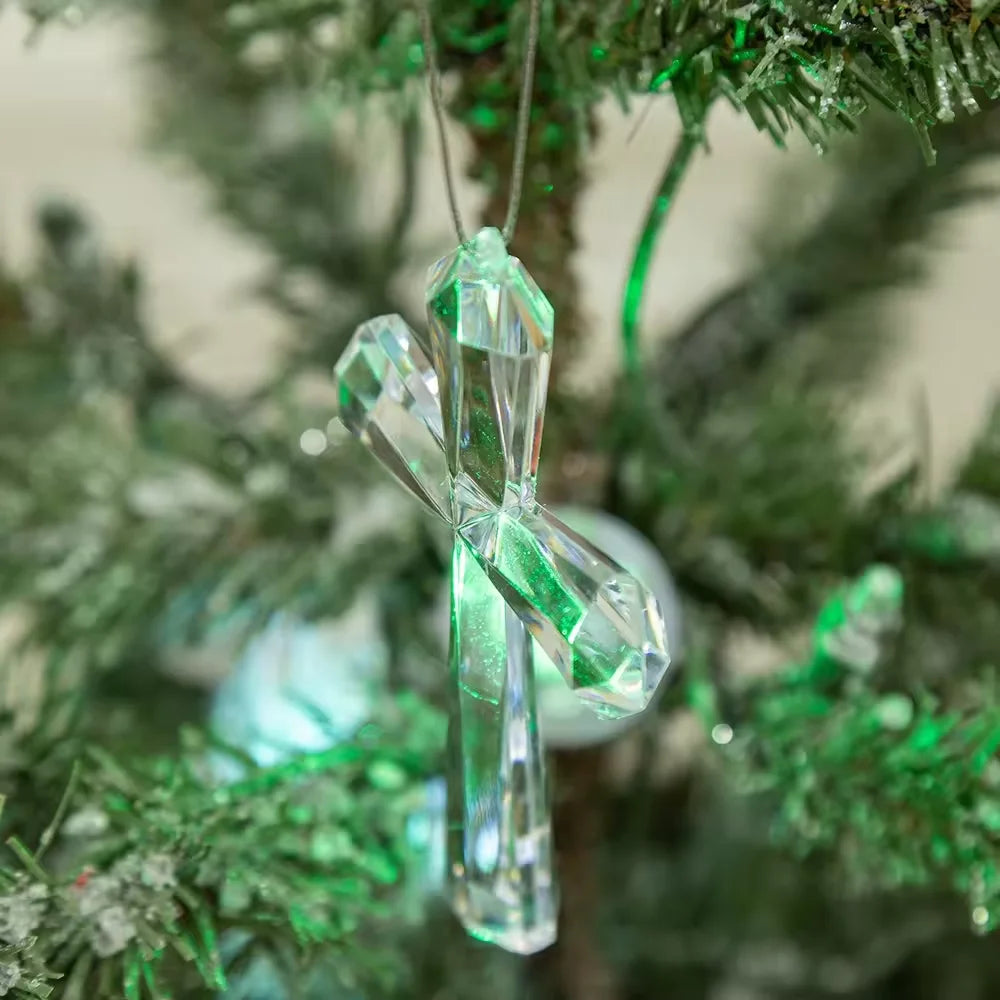 Transparent Acrylic Cross Decor Elegant Christmas Pendant Religious Ornament Festive Party Supplies for Wall Tree Decoration
