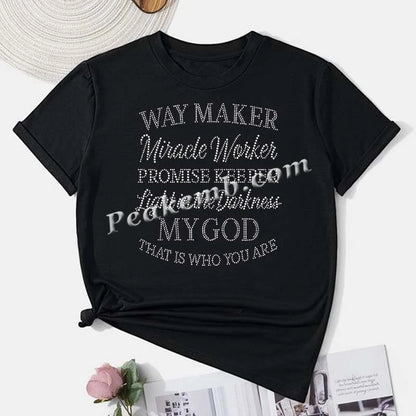 Bling Crystal Iron-On Transfer Printing Miracle Worker Design with Rhinestones for Apparel Easy Way to Make Stylish Clothes