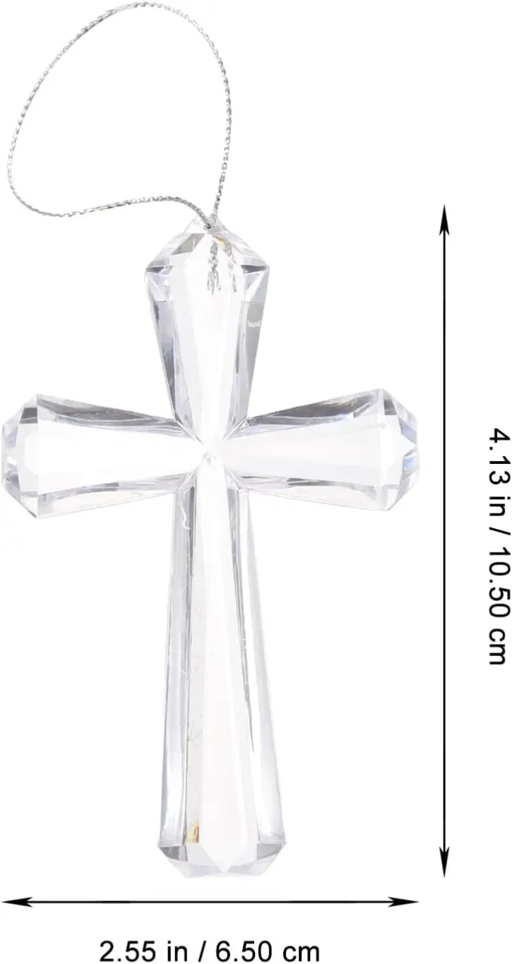 Transparent Acrylic Cross Decor Elegant Christmas Pendant Religious Ornament Festive Party Supplies for Wall Tree Decoration