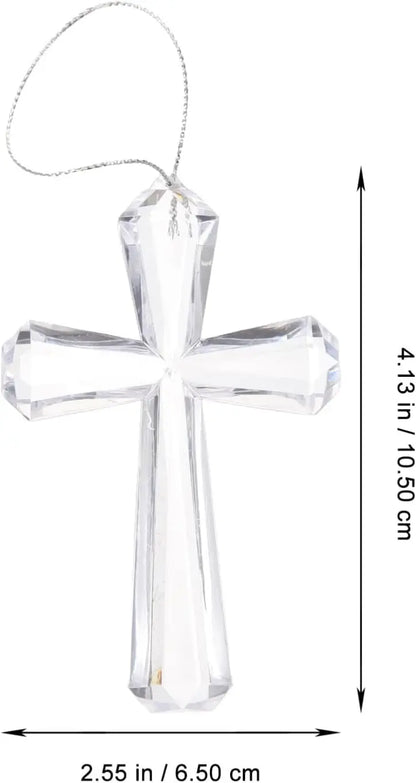 Transparent Acrylic Cross Decor Elegant Christmas Pendant Religious Ornament Festive Party Supplies for Wall Tree Decoration