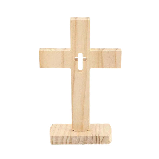 blessed hand carved solid olive wood nativity cross decor laser cut christian ornament for advent tabletop Christmas gifting