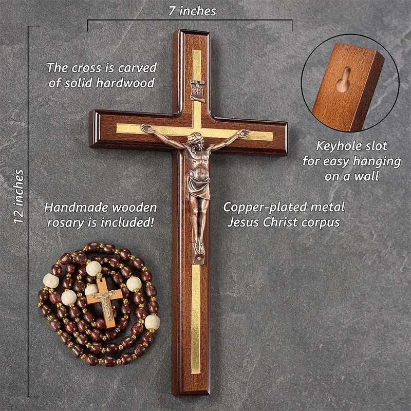 Handmade Saint Benedict Wood Cross Wall Decor