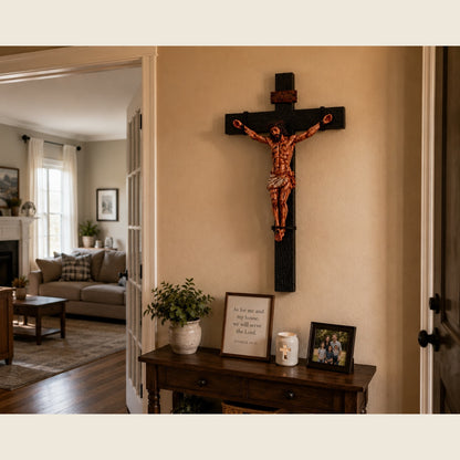 He Died for Us – Premium Handcrafted Jesus Crucifix for Christian Homes
