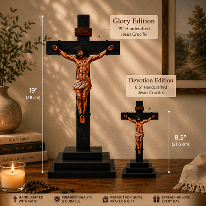 He Died for Us – Premium Handcrafted Jesus Crucifix for Christian Homes