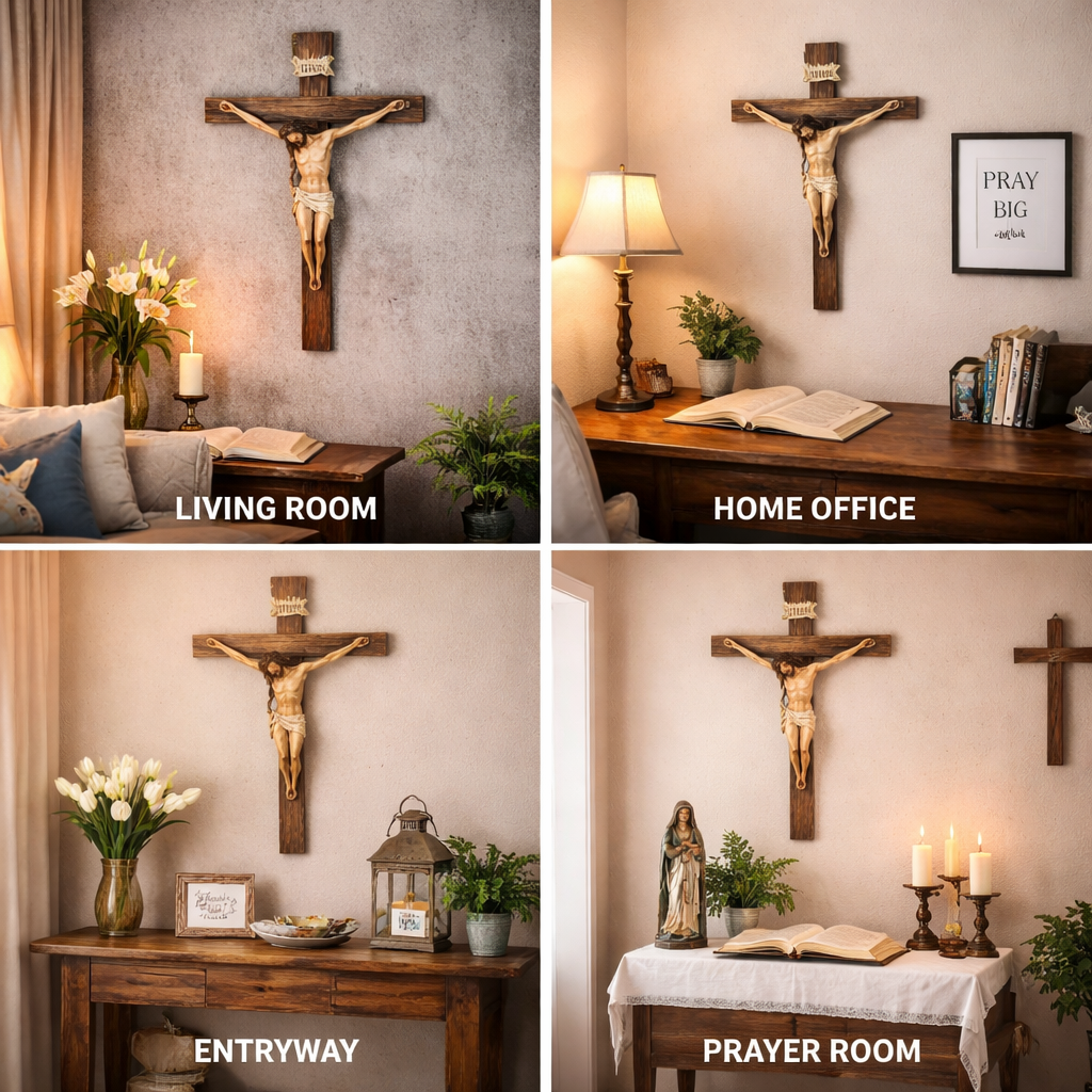 ✝️9.65-inch Jesus on the Cross Crucifix - Exquisite Handcrafted Resin Sculpture