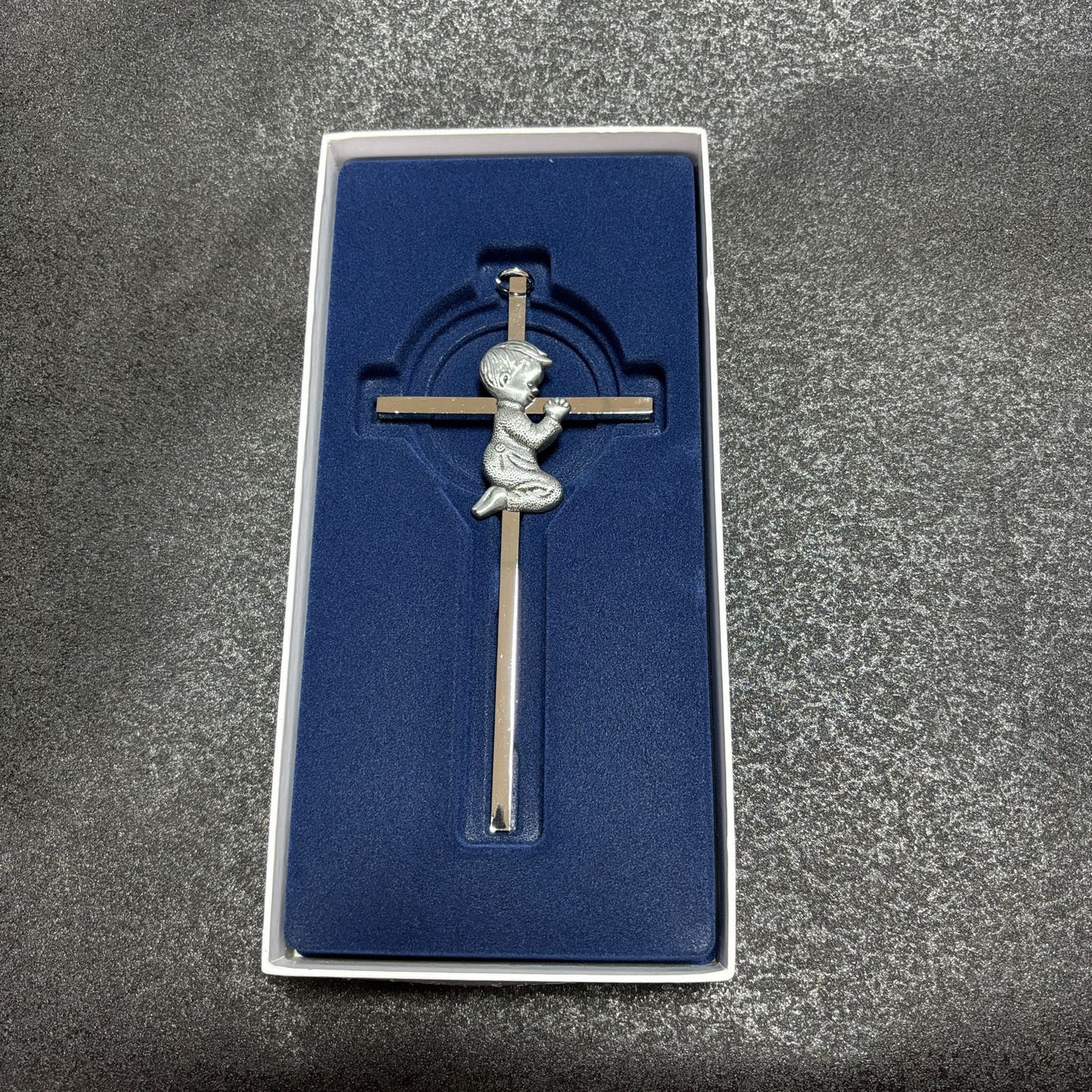 Baby Wall Cross Baptism Gifts, 8.85-inch Silver Blessing Baptism Crosses for First Holy Communion Christening and Dedication Baptismal Gifts from Godparents