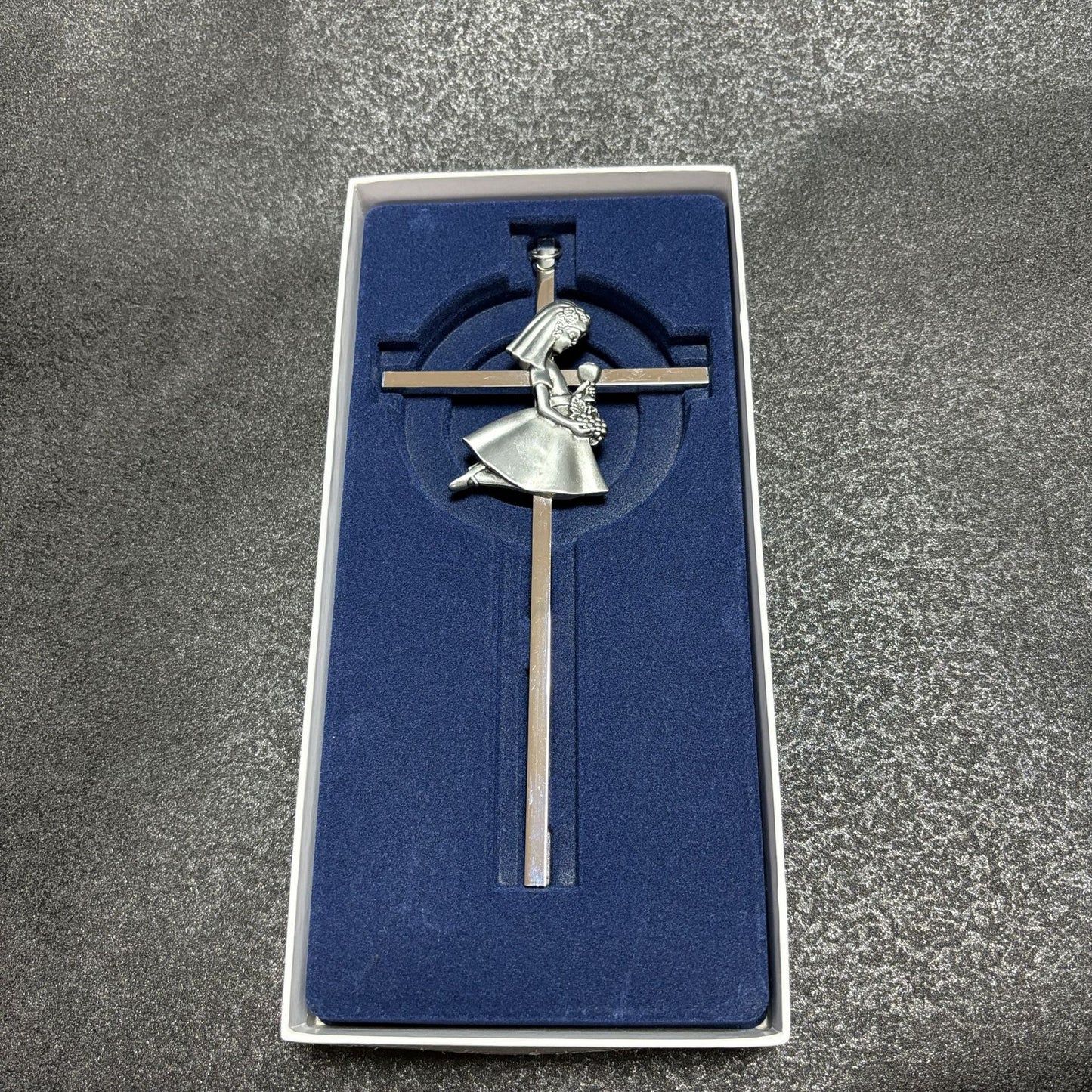 Baby Wall Cross Baptism Gifts, 8.85-inch Silver Blessing Baptism Crosses for First Holy Communion Christening and Dedication Baptismal Gifts from Godparents
