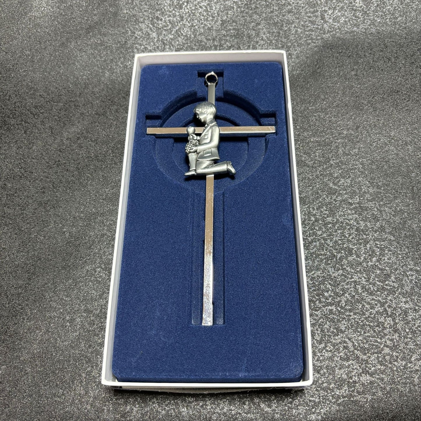 Baby Wall Cross Baptism Gifts, 8.85-inch Silver Blessing Baptism Crosses for First Holy Communion Christening and Dedication Baptismal Gifts from Godparents
