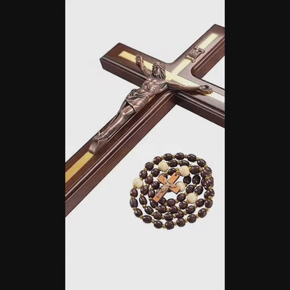 ✝️ St. Benedict Crucifix Wall Cross – Handmade Catholic Wood Deco